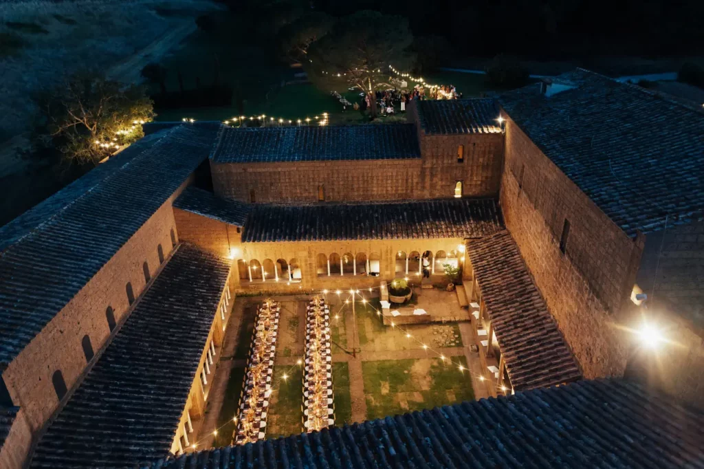 Panoramic view of san giusto abbey, tuscania