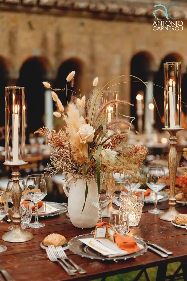 One of the beautiful table arrangements with candles